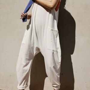 Free People Cream Harem Jumpsuit with Pockets